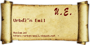 Urbán Emil névjegykártya